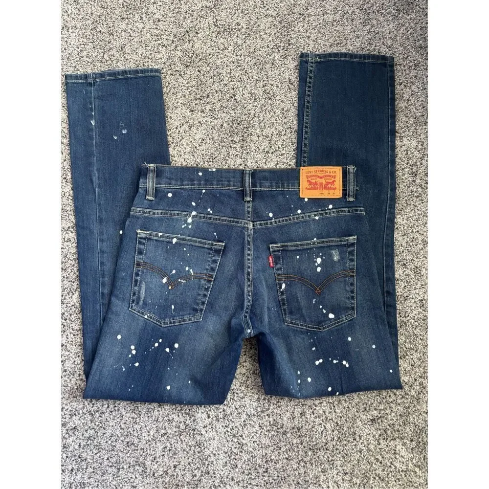 ❤️Levi’s 511 Youth Slim Fit Paint Splash Jeans sz16
